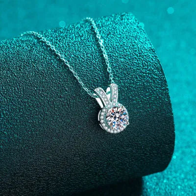 1 Carat Moissanite Rabbit Ears Shape Pendant Necklace Moissanite - Tophatter Daily Deals