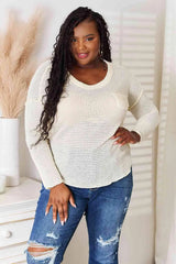 Culture Code Full Size Scoop Neck Patch Pocket Top Cream Blouses - Tophatter Daily Deals