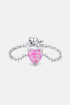 925 Sterling Silver Opal Ring Hot Pink One Size Opal - Tophatter Daily Deals