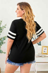 Plus Size Striped V-Neck Tee Shirt Women's T-Shirts - Tophatter Daily Deals