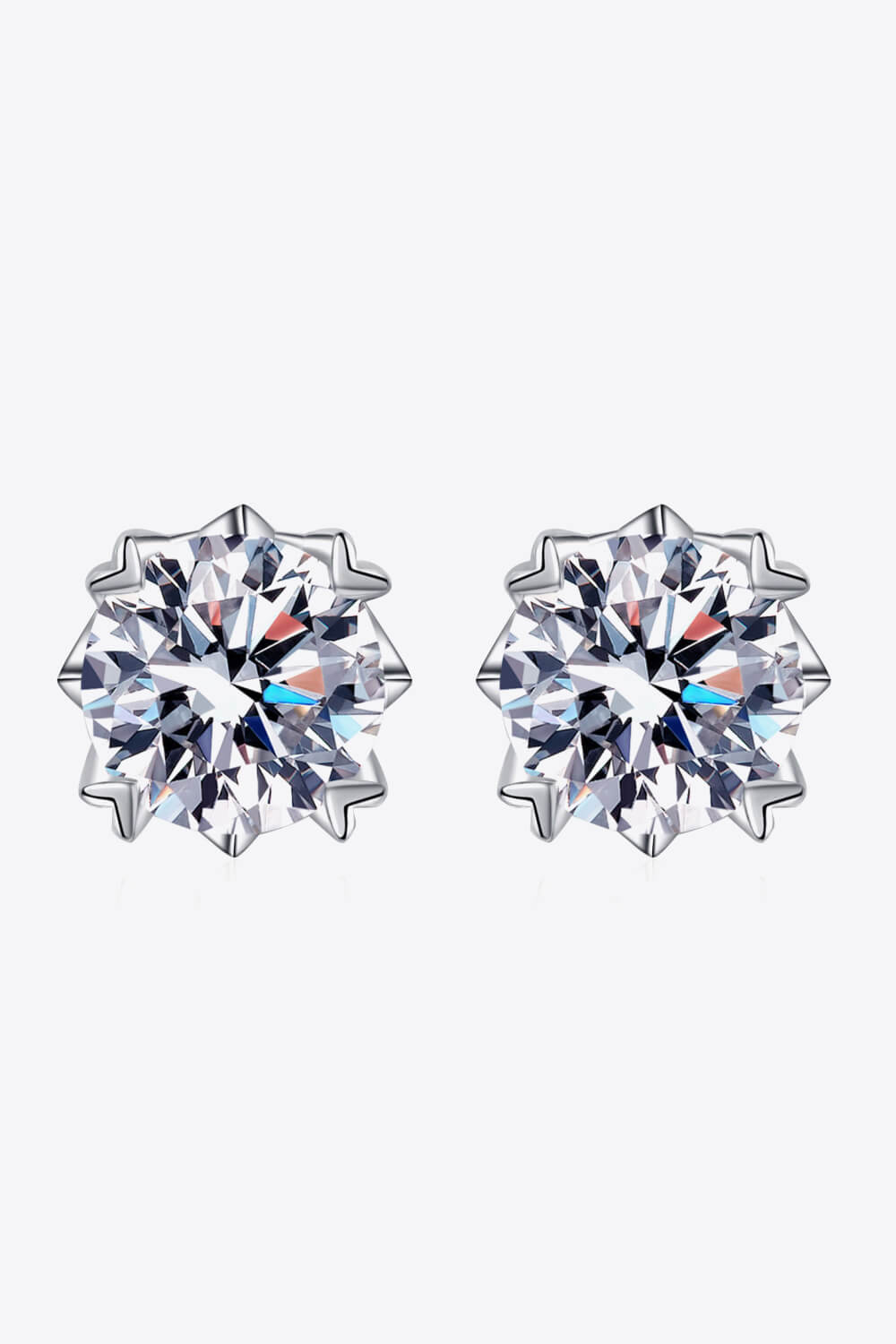925 Sterling Silver 4 Carat Moissanite Stud Earrings - Tophatter Shopping Deals