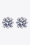 925 Sterling Silver 4 Carat Moissanite Stud Earrings Silver One Size Moissanite - Tophatter Daily Deals