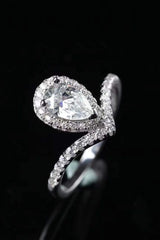 2 Carat Moissanite Teardrop Ring Moissanite - Tophatter Daily Deals