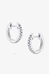 Moissanite 925 Sterling Silver Huggie Earrings Silver One Size Moissanite - Tophatter Daily Deals