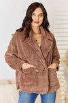 Culture Code Double Breasted Fuzzy Coat New Taupe Blouses - Tophatter Daily Deals