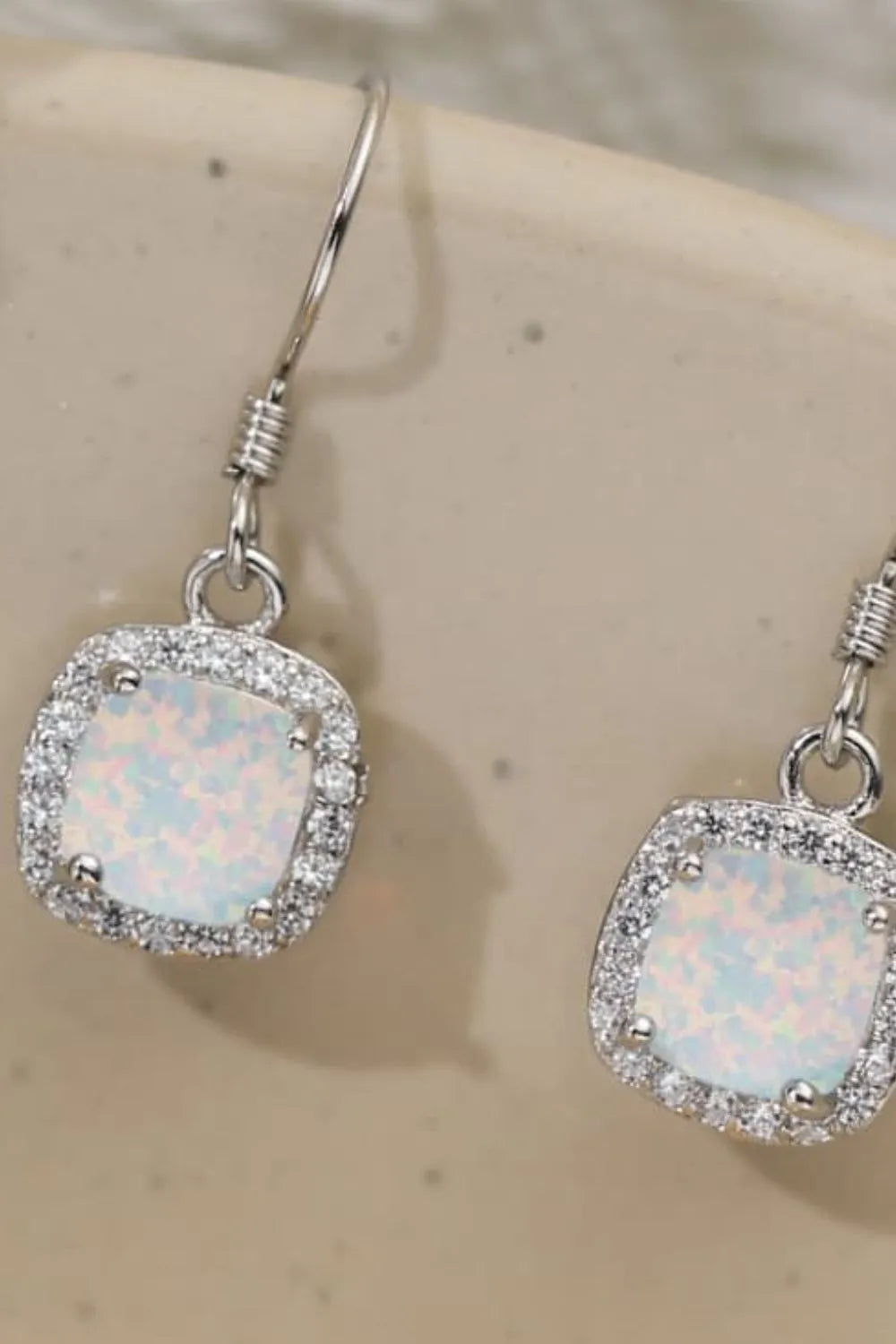 Opal Square Drop Earrings - Tophatter Shopping Deals - Electronics, Jewelry, Auction, App, Bidding, Gadgets, Fashion