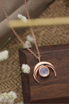 High Quality Natural Moonstone Moon Pendant 925 Sterling Silver Necklace Moonstone - Tophatter Daily Deals