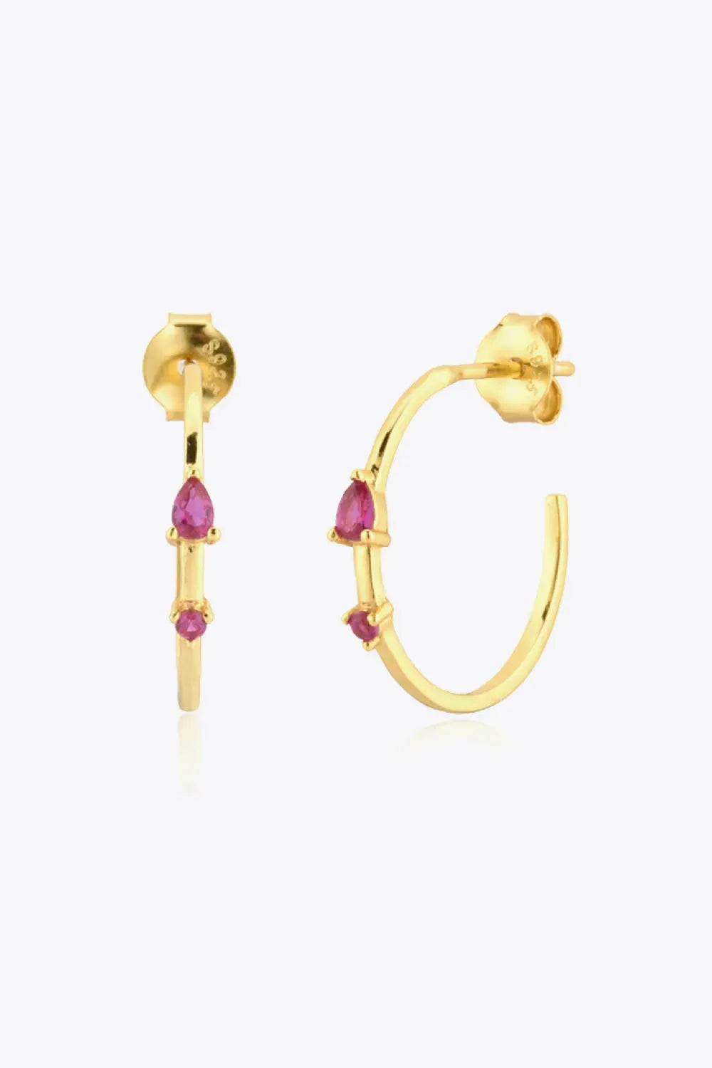 Zircon 925 Sterling Silver C-Hoop Earrings Earrings - Tophatter Daily Deals