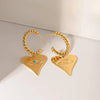 Stainless Steel Oil Drip C-Hoop Dangle Earrings Earrings - Tophatter Daily Deals