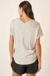 Mittoshop Striped V-Neck Short Sleeve T-Shirt Women's T-Shirts - Tophatter Daily Deals