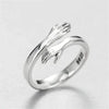 Hug Shape 925 Sterling Silver Bypass Ring Rings - Tophatter Daily Deals