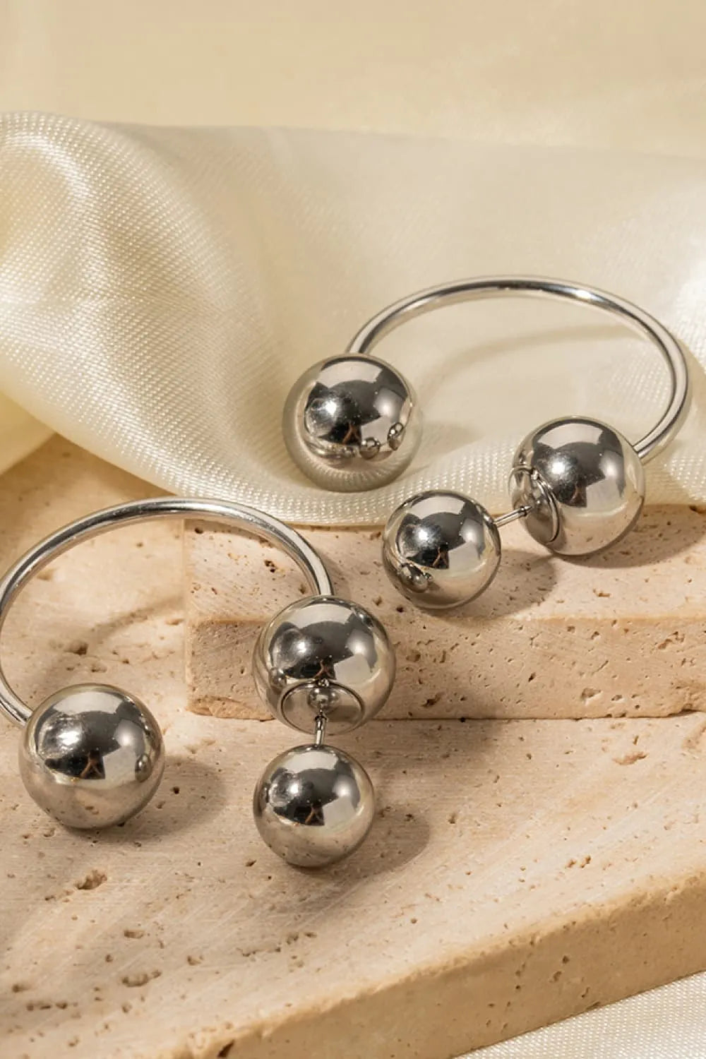 Stainless Steel Ball Earrings Earrings - Tophatter Daily Deals