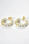 Inlaid Zircon C-Hoop Earrings Earrings - Tophatter Daily Deals