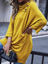 Round Neck Decorative Button Long Sleeve Blouse Blouses - Tophatter Daily Deals