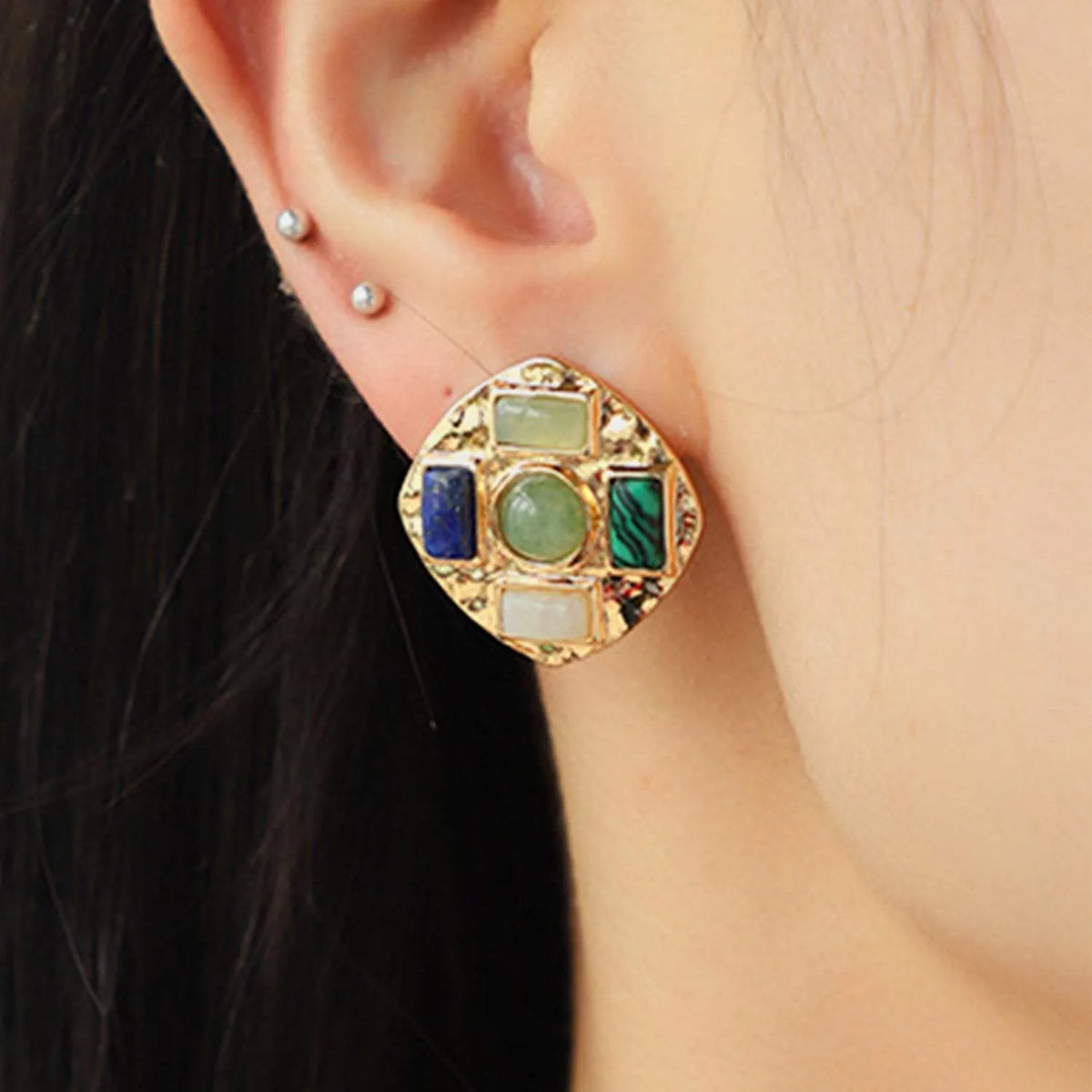 Heart & Geometric Alloy Earrings Earrings - Tophatter Daily Deals