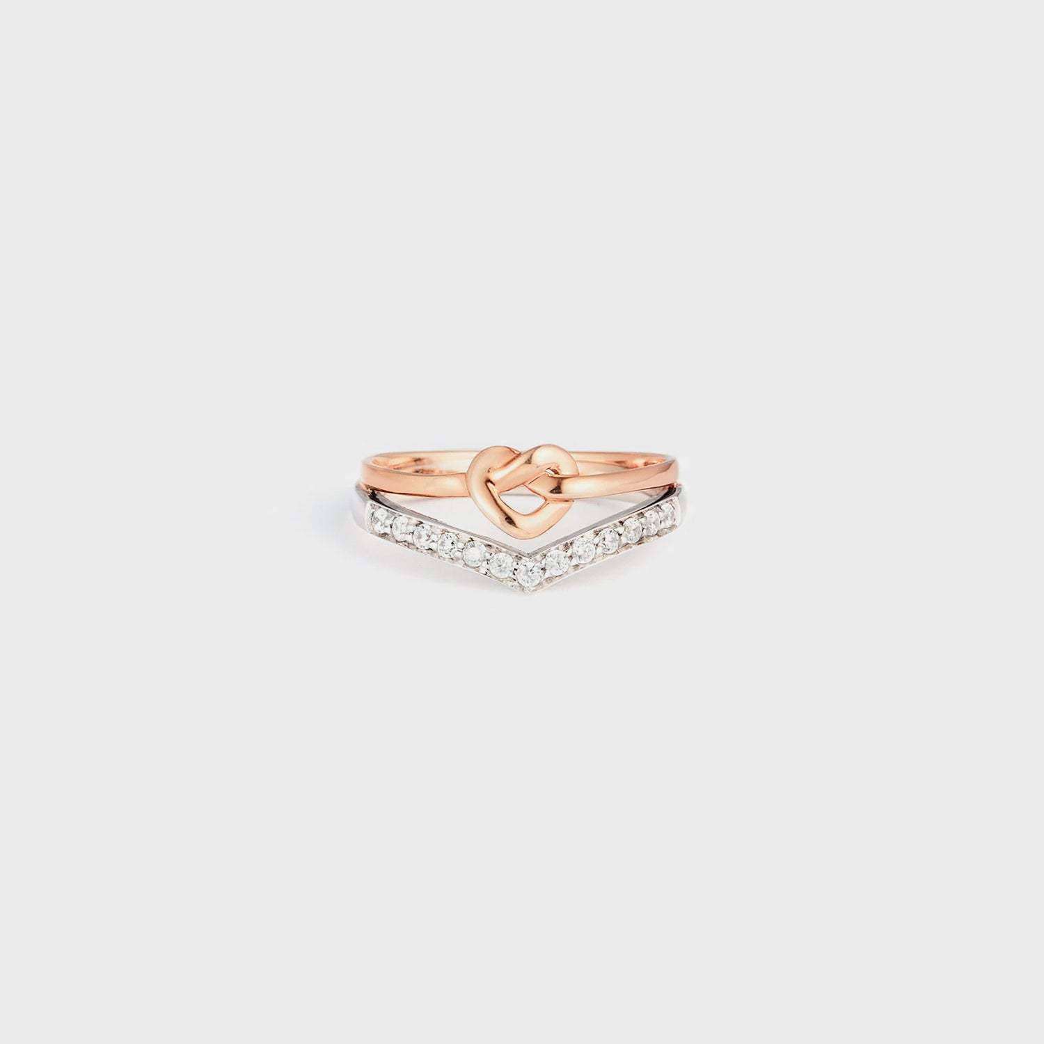 Knotted Heart Shape Inlaid Zircon Ring Silver Rings - Tophatter Daily Deals