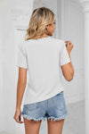 Ruched Hem Detail Crewneck T-Shirt Women's T-Shirts - Tophatter Daily Deals