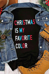 CHRISTMAS IS MY FAVORITE COLOR Graphic T-Shirt Women's T-Shirts - Tophatter Daily Deals
