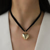 Heart Pendant Velvet Rope Choker Necklace Necklaces - Tophatter Daily Deals