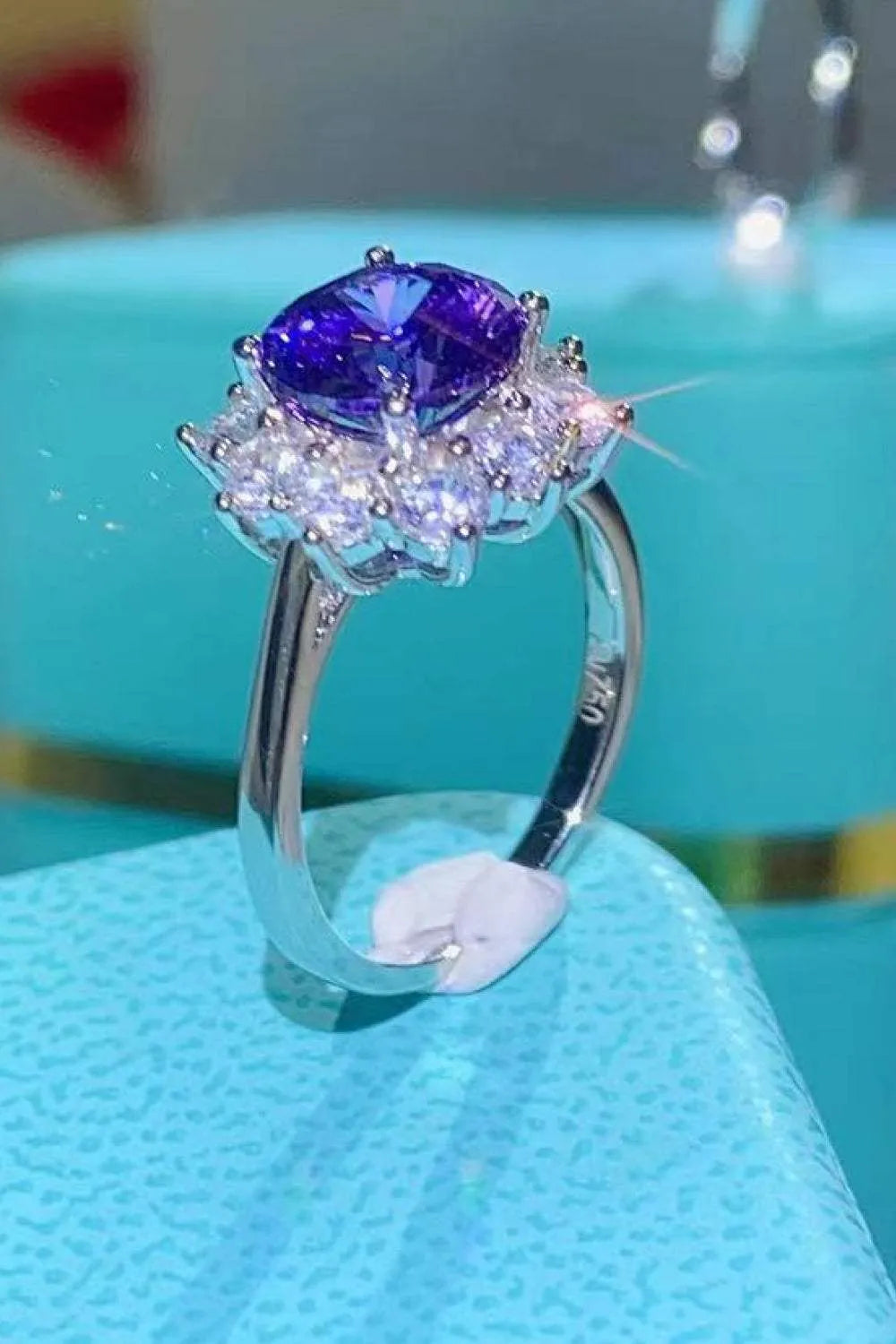 Hopeful Romance 2 Carat Moissanite Platinum-Plated Ring Moissanite - Tophatter Daily Deals