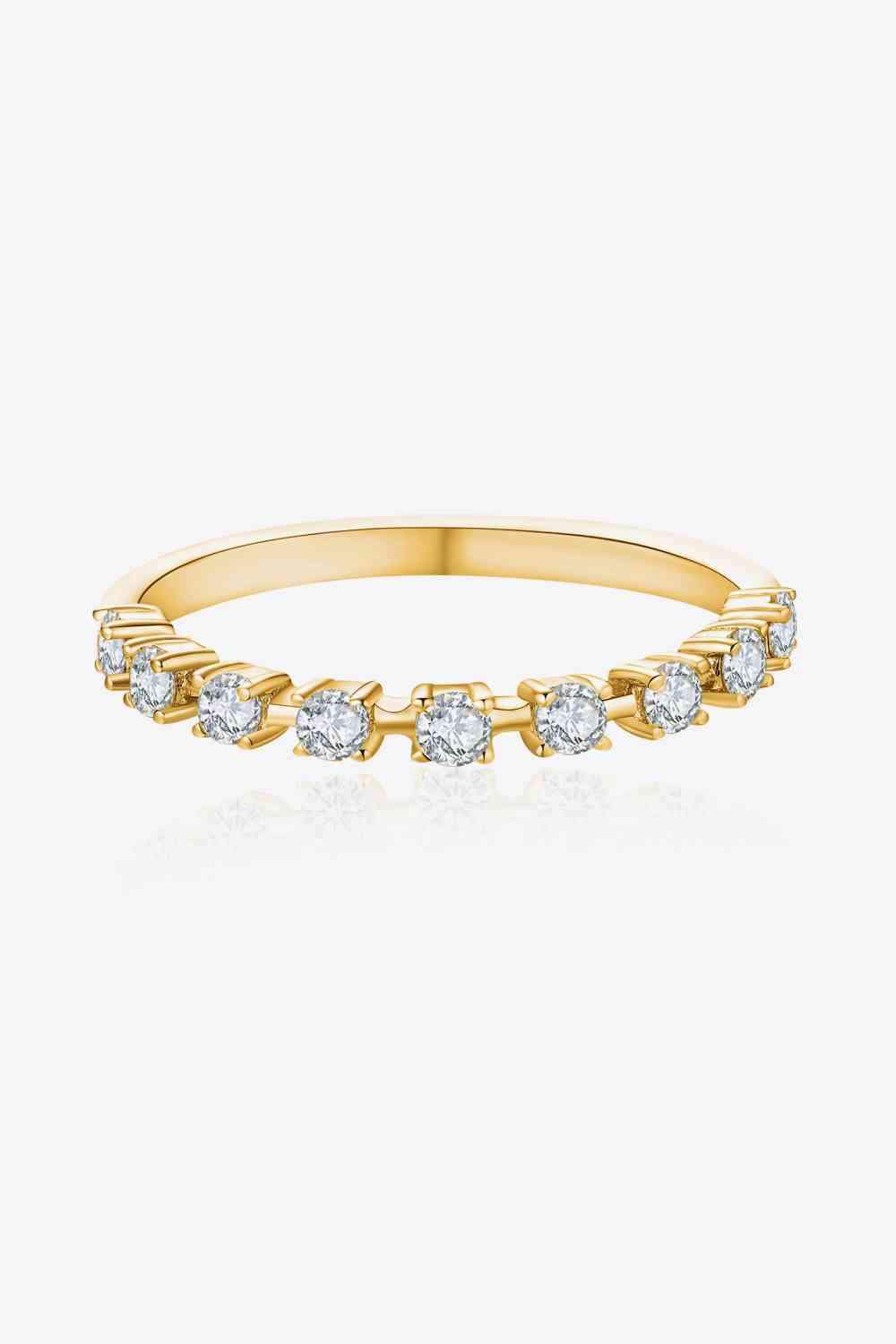 Moissanite 925 Sterling Silver Ring Gold Moissanite - Tophatter Daily Deals