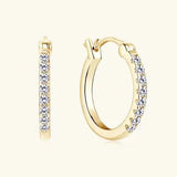 925 Sterling Silver Moissanite Huggie Earrings Moissanite - Tophatter Daily Deals
