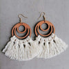 Tassel Detail Geometric Earrings Ivory One Size Earrings - Tophatter Daily Deals