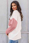 Full Size Color Block Cable-Knit Tops Blouses - Tophatter Daily Deals