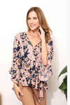 Sew In Love Full Size Angel Sleeve Top with Wrap Tie Body Blouses - Tophatter Daily Deals