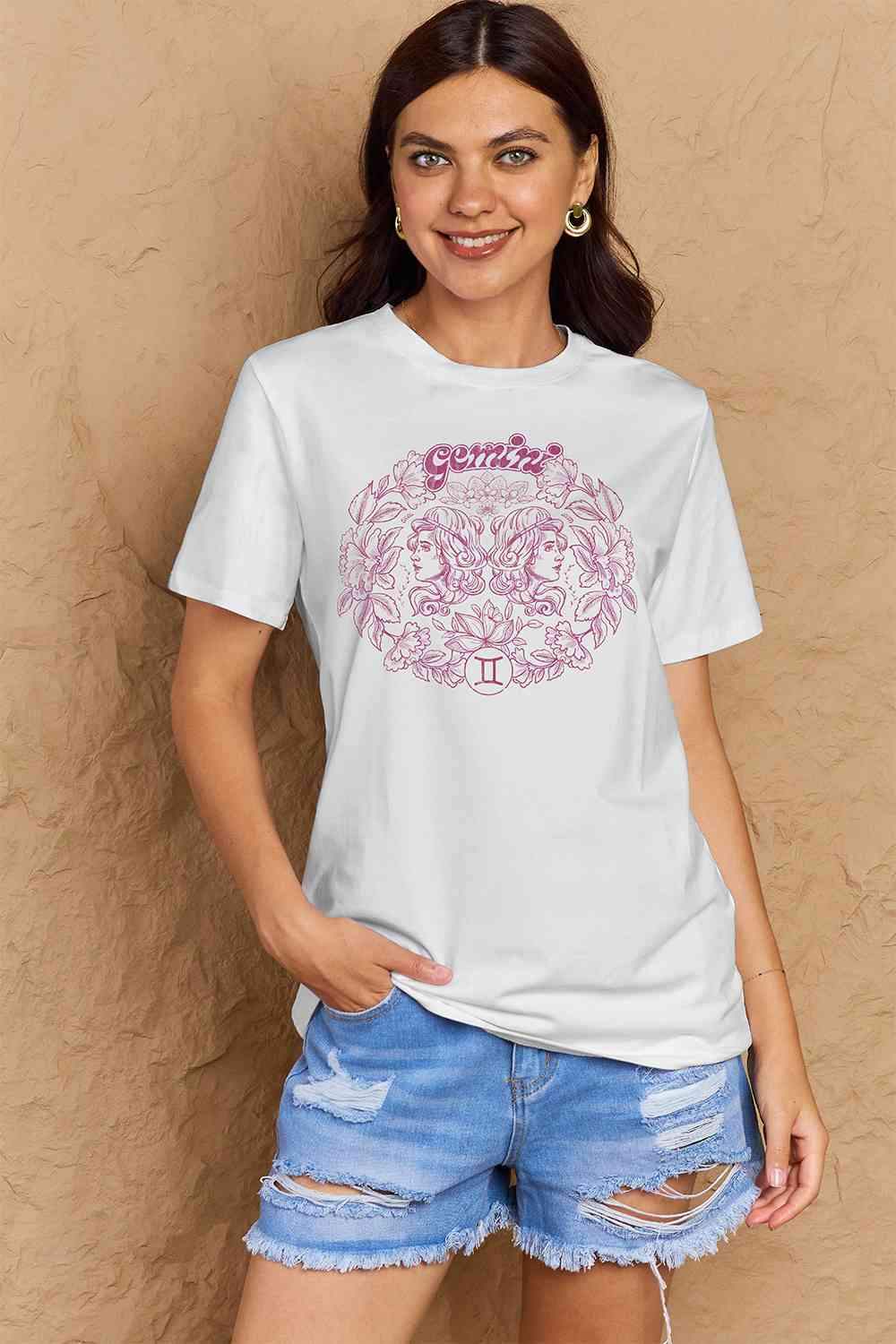 Simply Love Full Size GEMINI Graphic T-Shirt Women's T-Shirts - Tophatter Daily Deals