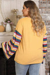 Plus Size Striped Flare Sleeve T-Shirt Women's T-Shirts - Tophatter Daily Deals