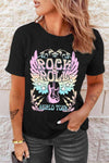 ROCK & ROLL Graphic Tee Shirt Women's T-Shirts - Tophatter Daily Deals