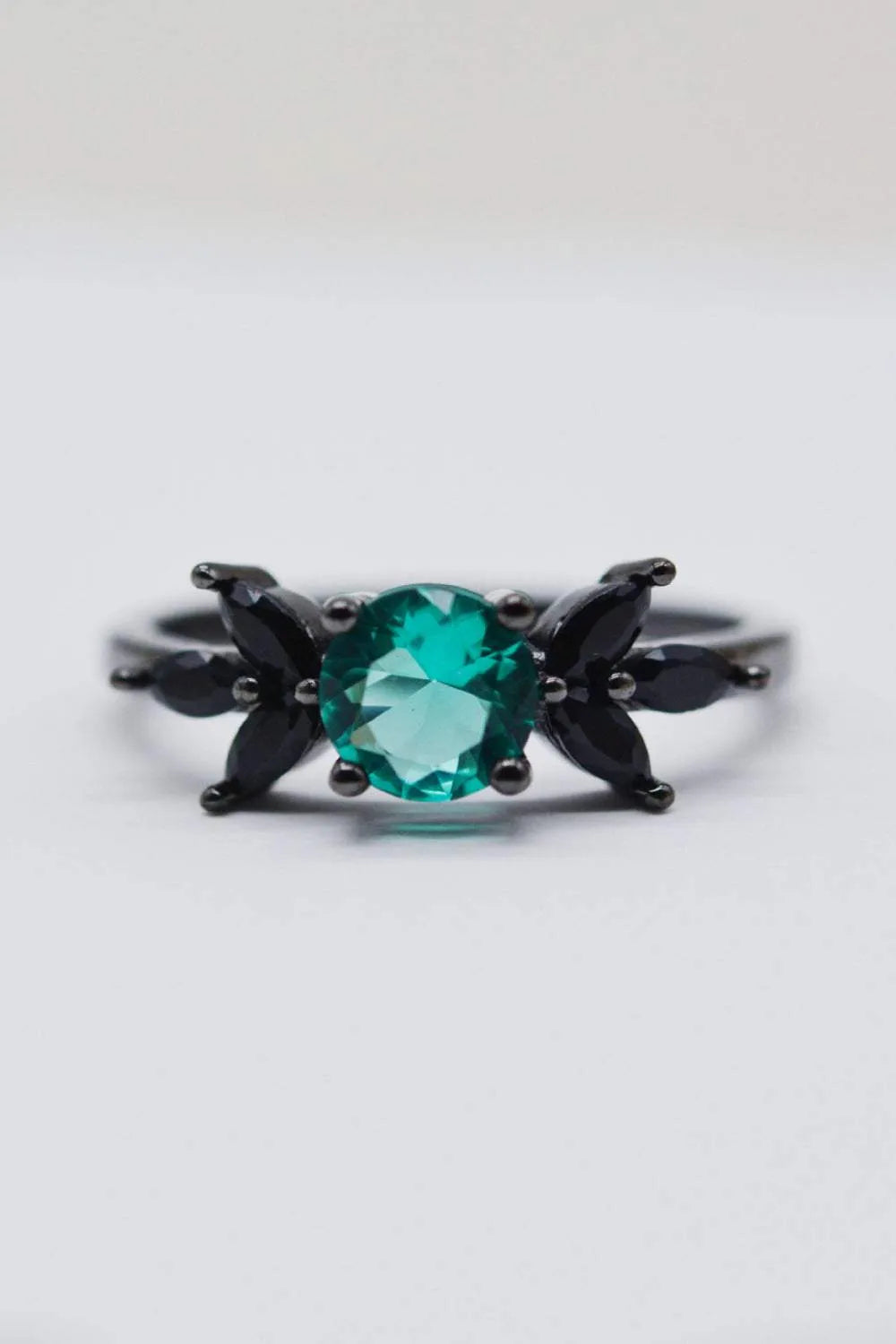 Paraiba Blue Zircon Leaf Ring Rings - Tophatter Daily Deals