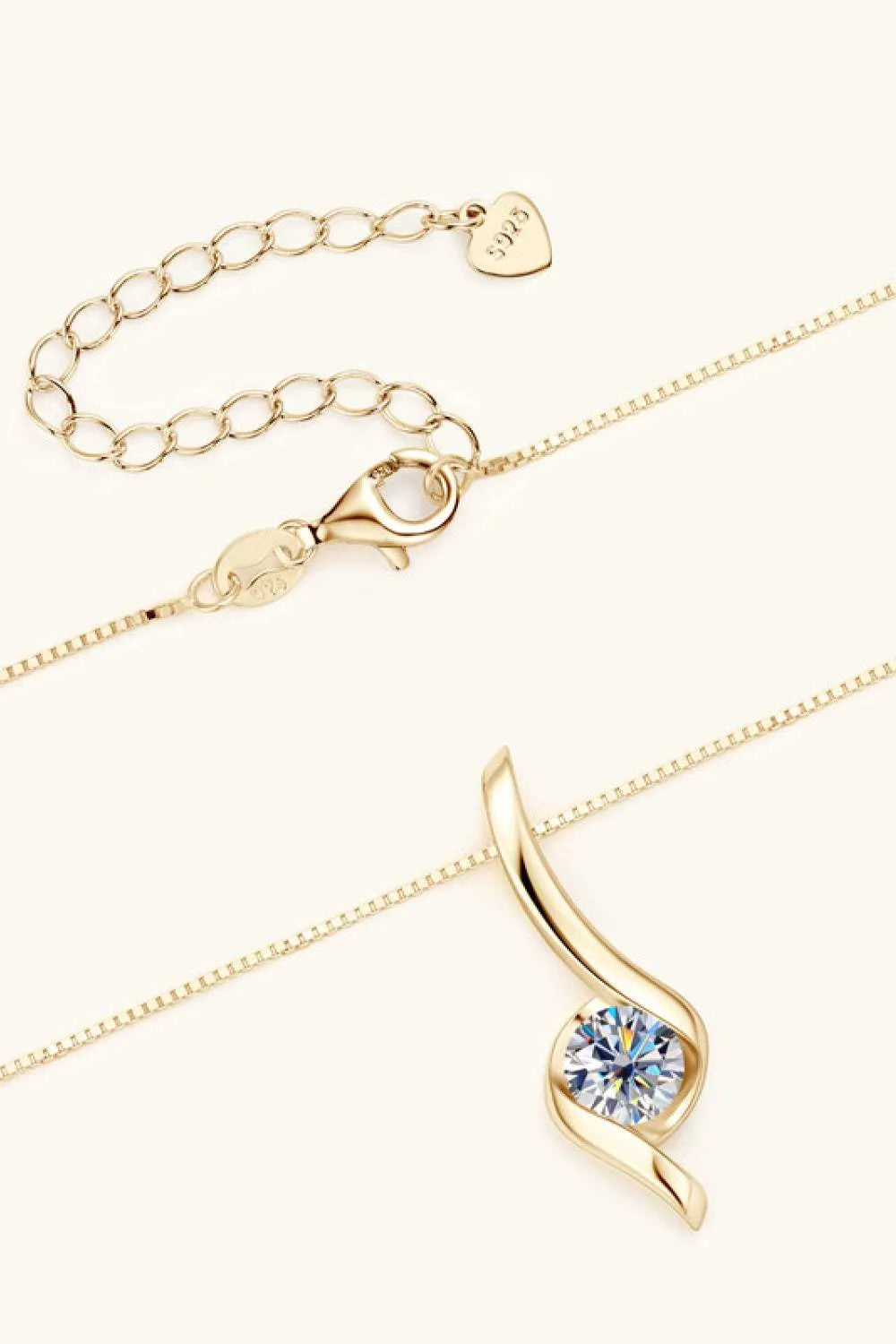 1 Carat Moissanite 925 Sterling Silver Necklace Moissanite - Tophatter Daily Deals