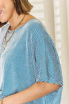 Zenana Striped Round Neck Half Sleeve T-Shirt Blouses - Tophatter Daily Deals