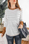 Two-Tone Striped Long Sleeve Top Women's T-Shirts - Tophatter Daily Deals