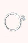 Moissanite Platinum-Plated Side Stone Ring Moissanite - Tophatter Daily Deals