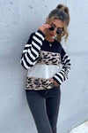 Mixed Print Color Block Knitted Pullover Blouses - Tophatter Daily Deals