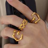 18K Gold-Plated Irregular Open Ring Rings - Tophatter Daily Deals