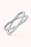 Moissanite 925 Sterling Silver Crisscross Ring Moissanite - Tophatter Daily Deals