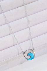 Opal Wave Pendant Necklace Opal - Tophatter Daily Deals