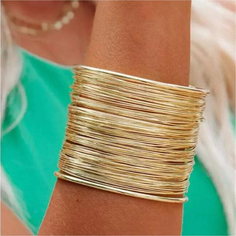 Alloy Layered Cuff Bracelet Bracelets - Tophatter Daily Deals