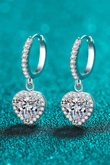 Moissanite Heart-Shaped Drop Earrings Moissanite - Tophatter Daily Deals