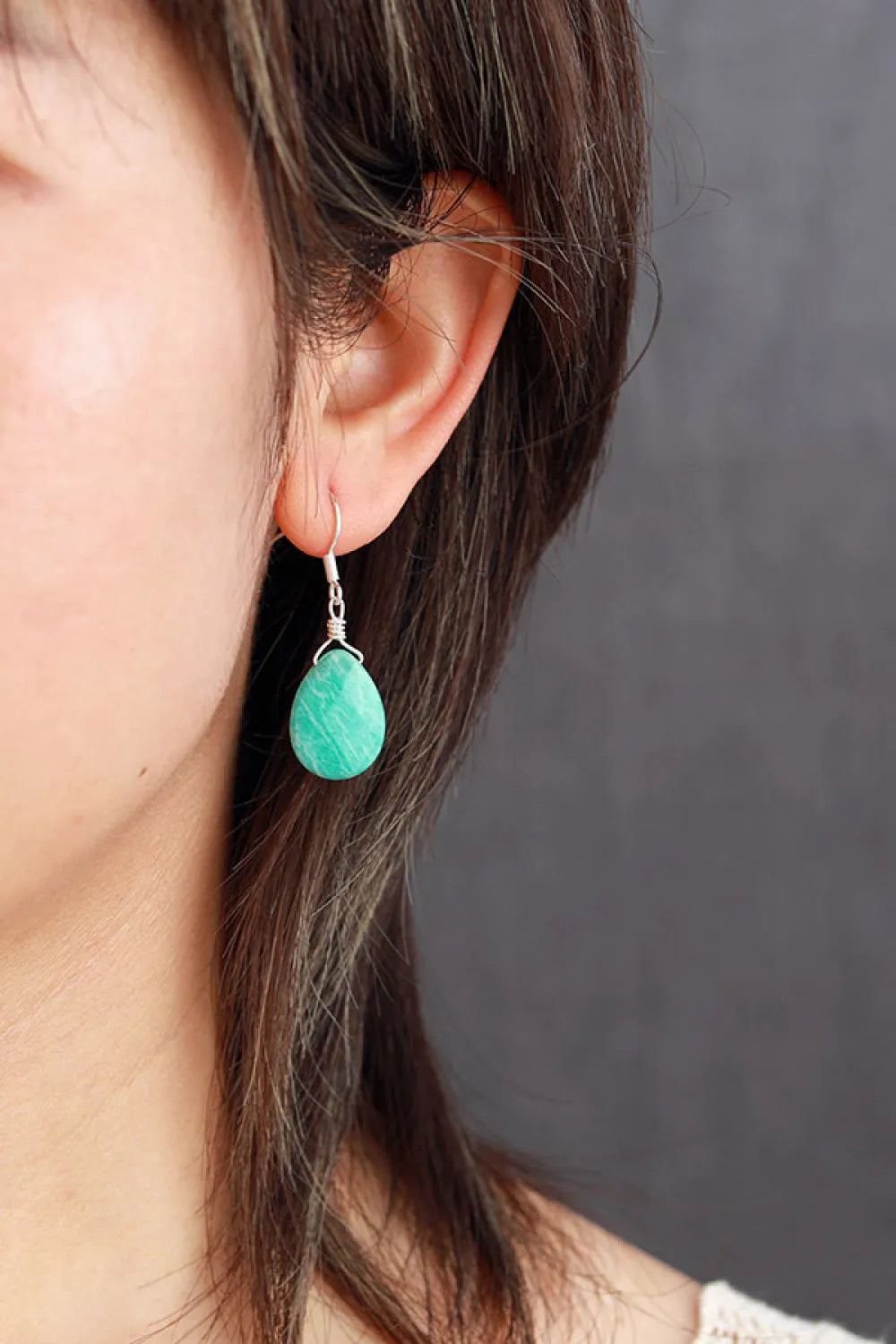 Handmade Natural Stone Teardrop Earrings Earrings - Tophatter Daily Deals