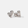 Heart Shape Stainless Steel Stud Earrings Silver One Size Earrings - Tophatter Daily Deals