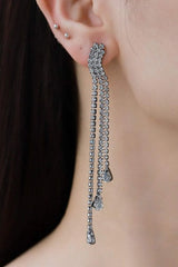 Glass Stone Fringe Dangle Earrings Earrings - Tophatter Daily Deals