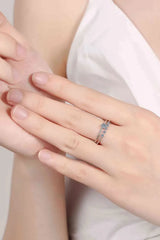 Moissanite 925 Sterling Silver Two-Piece Ring Set Moissanite - Tophatter Daily Deals