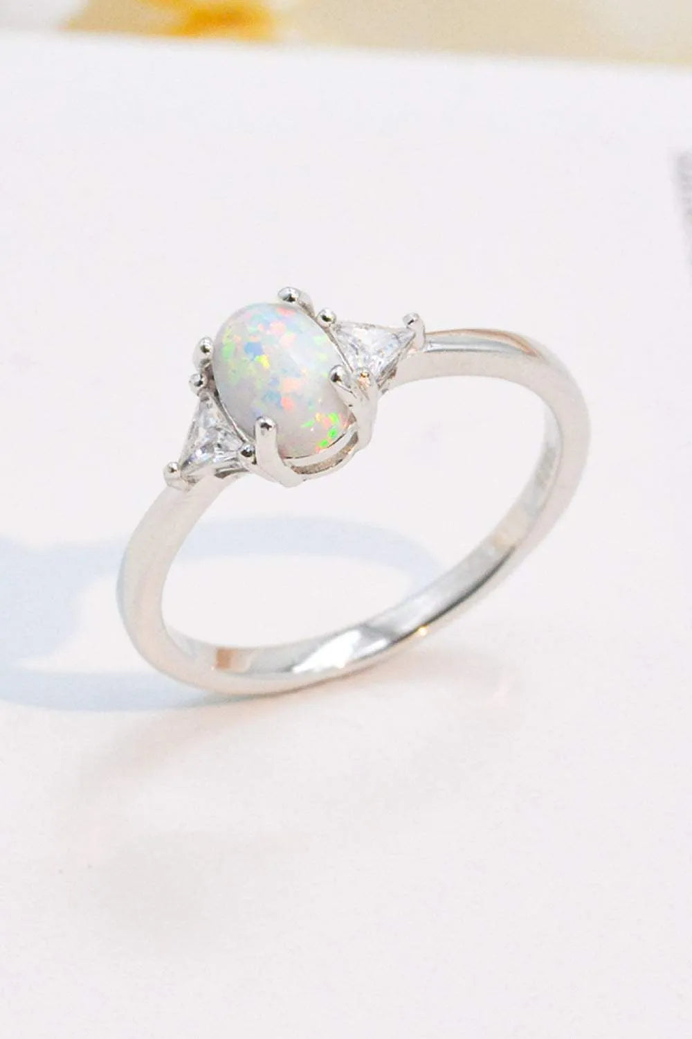 Contrast 925 Sterling Silver Opal Ring Opal - Tophatter Daily Deals