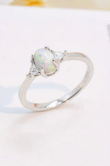 Contrast 925 Sterling Silver Opal Ring Opal - Tophatter Daily Deals