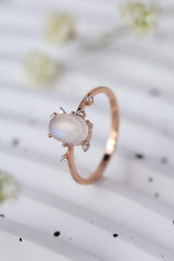 High Quality Natural Moonstone 925 Sterling Silver Ring Moonstone - Tophatter Daily Deals